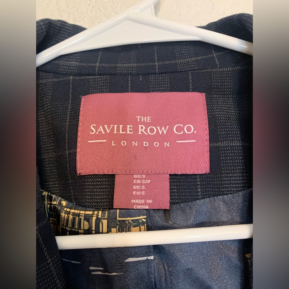 The Savile Row Co. London Women's Plaid Blazer Size Small Elbow Patches Preppy - Picture 4 of 12